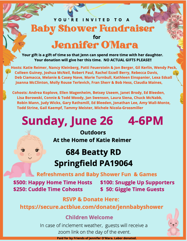 Jenn O’Mara Baby Shower Fundraiser